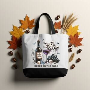 Spooky Wine Lovers Tote Bag Halloween